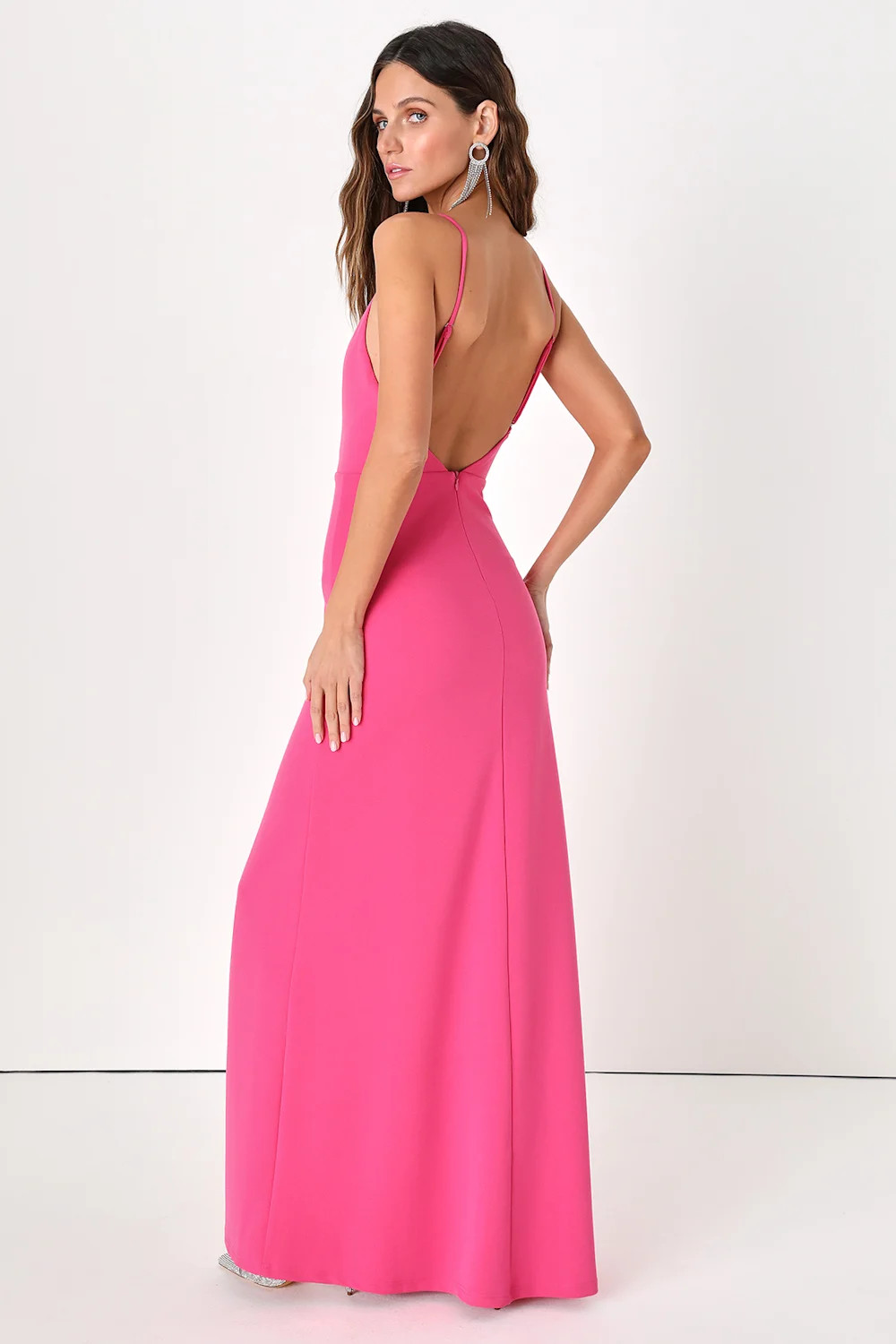 Awe-Inspiring Icon Hot Pink Backless Sleeveless Maxi Dress | Lulus (US)