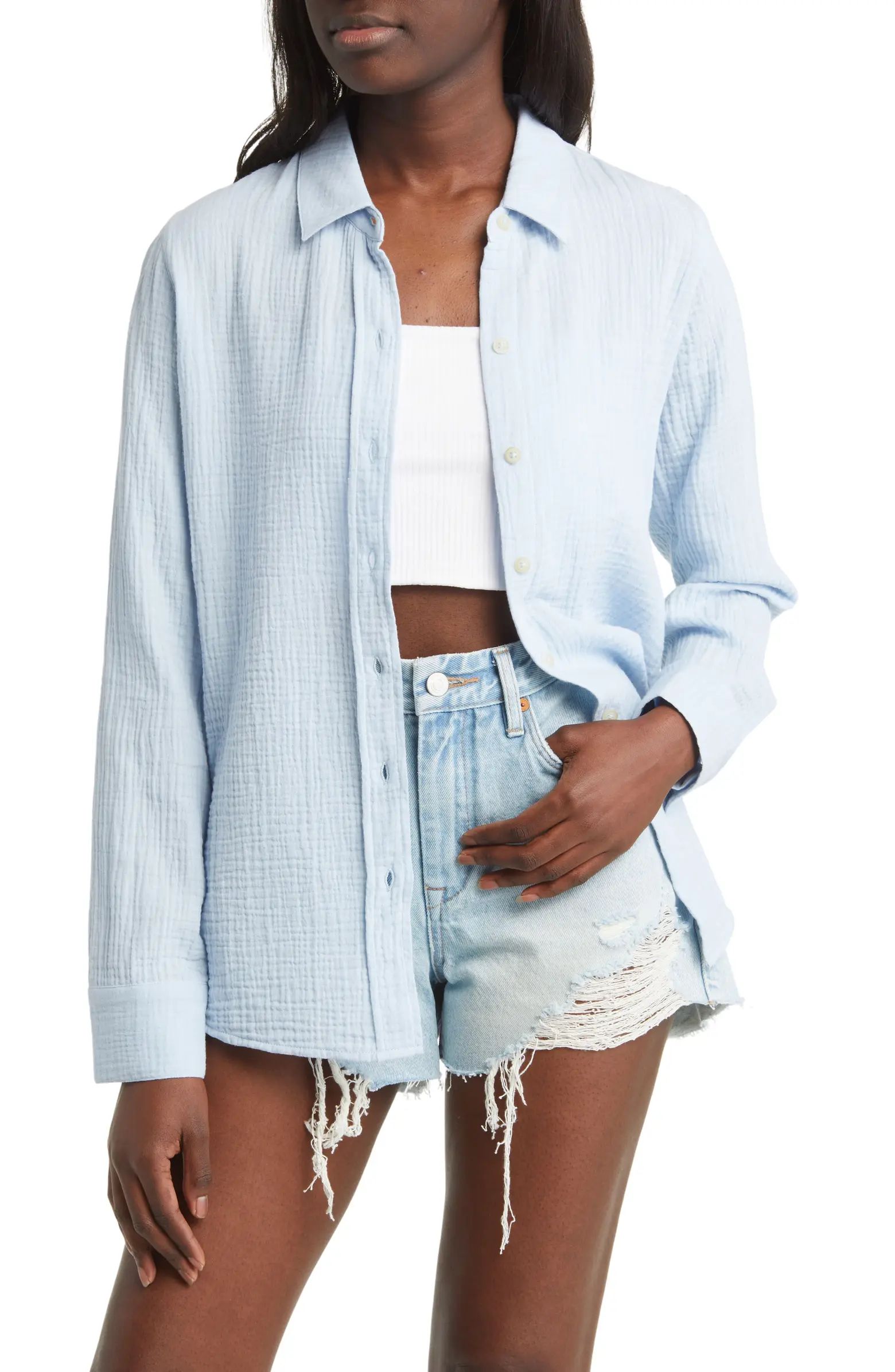 Gauze Button-Up Shirt | Nordstrom