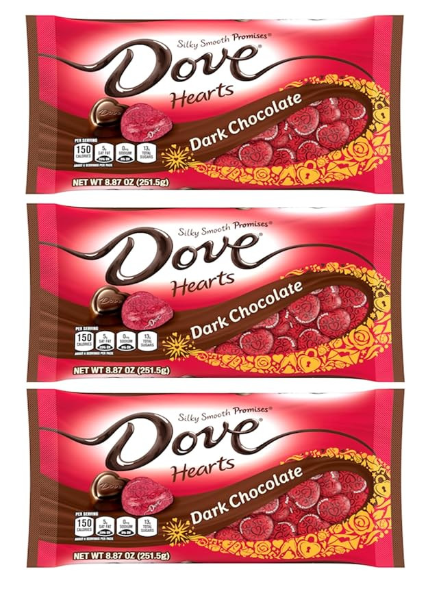 Smiling Sweets Dove Hearts Valentine's Day Dark Chocolate, Individually Wrapped Silky Smooth Prom... | Amazon (US)