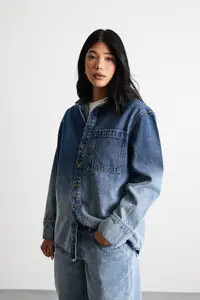 Shirts | Oversized Ombre Denim Shirt Co-ord | Warehouse | Debenhams UK