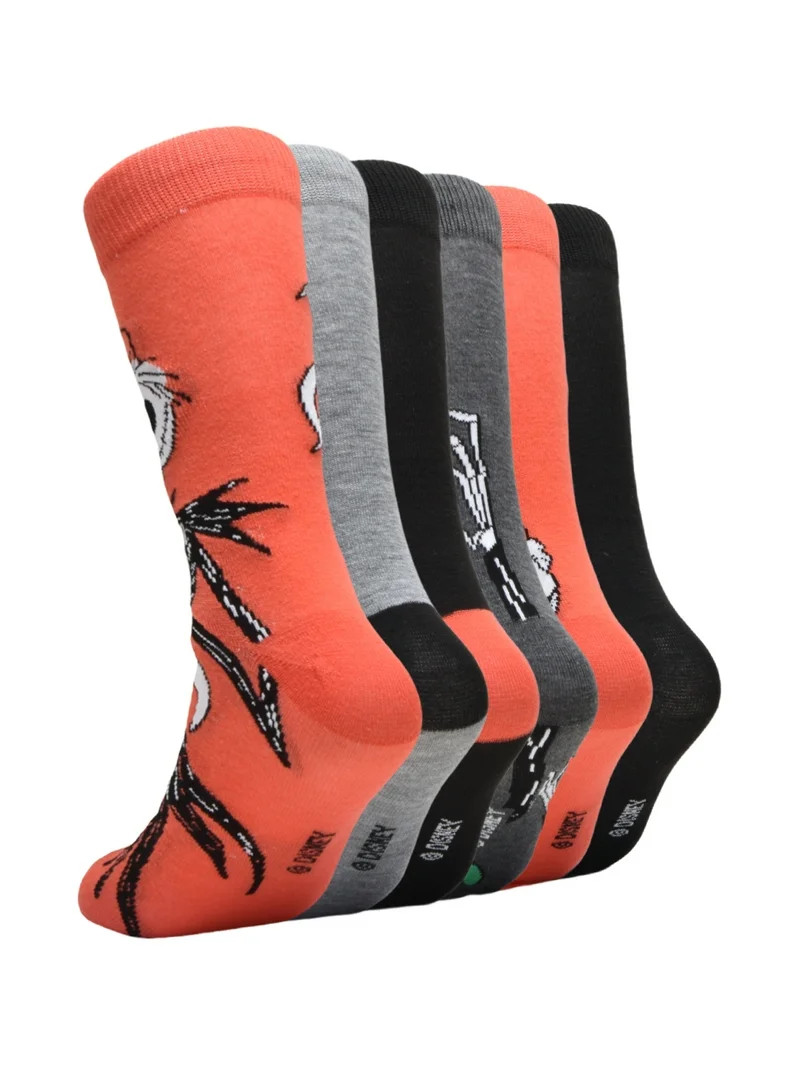 Nightmare Before Christmas Men's 6-Pack Crew Socks, Sock Size 10-13 | Walmart (US)