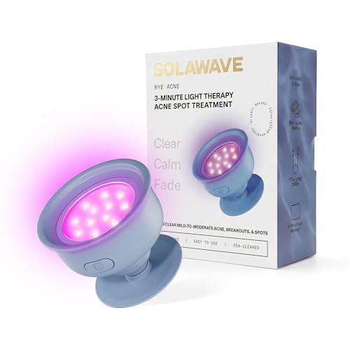 Solawave Bye Acne | Blue & Red Light Therapy Device for Face & Body | LED Face Wand Reduces Appearance of Redness, Pimples, Zits, & Blemishes | Calms Inflammation | 3-Min Treatment | Easy to Use | Amazon (US)