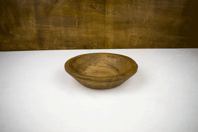 Dough Bowl Round Mini 7" x 7"/ FarmHouse/ Rustic Decor/ Home Decor/ Wood Bowl/ Candle Ready Bowl/... | Etsy (US)