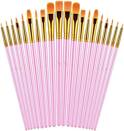 Paint Brushes Set, 20 Pcs Paint Brushes for Acrylic Painting, Oil Watercolor Acrylic Paint Brush,... | Amazon (US)