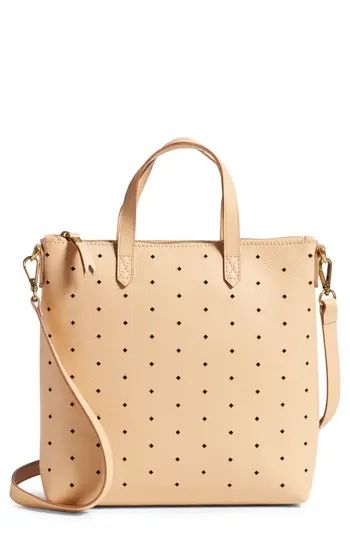 Madewell Mini Transport Perforated Leather Crossbody Bag - Beige | Nordstrom