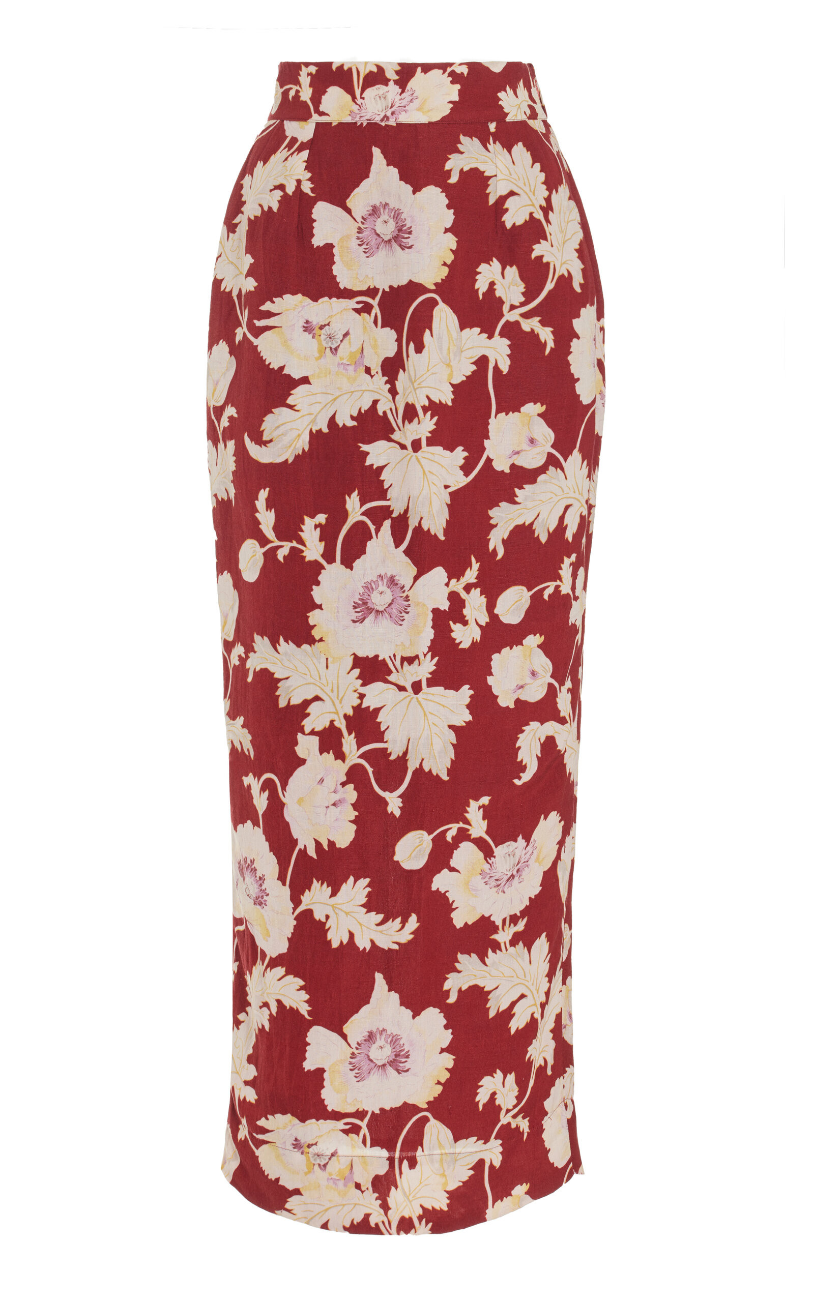 Emma Floral-Print Linen-Blend Pencil Skirt | Moda Operandi (Global)