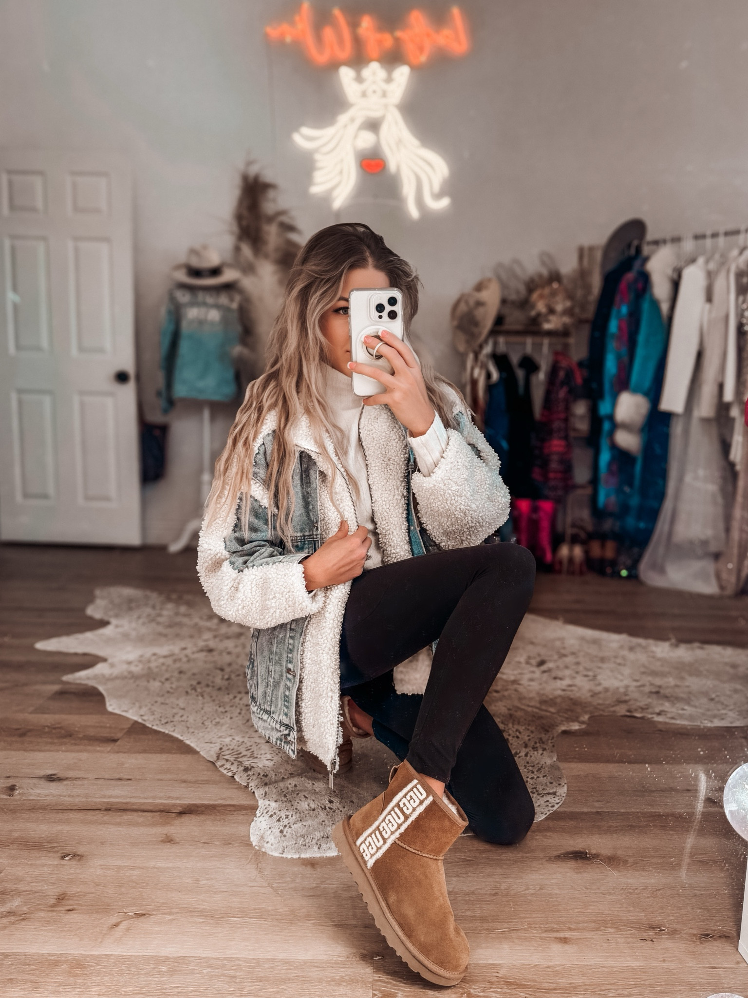 All about that shearling!

Viral Faux shearling and denim jacket and UGGs

#LTKSeasonal #LTKHolidaySale #LTKCyberWeek