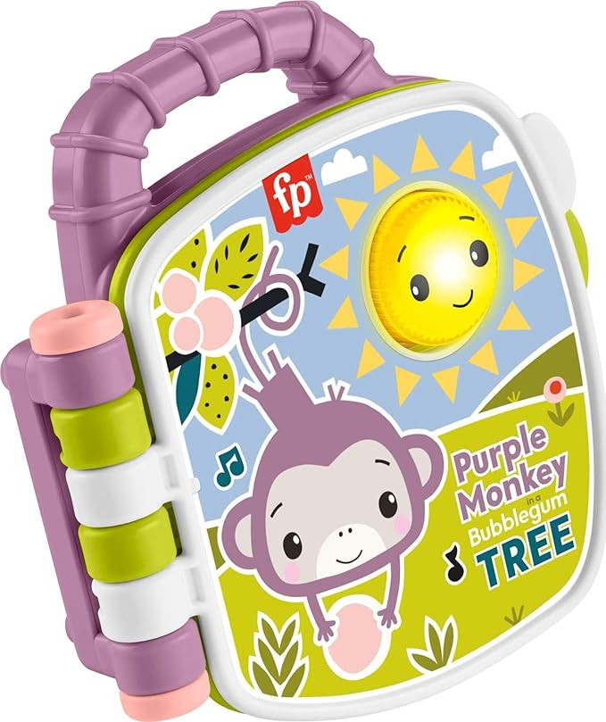 Fisher-Price Baby Toy Purple Monkey Musical Storybook with Lights & Sounds for Infants & Toddlers... | Amazon (US)