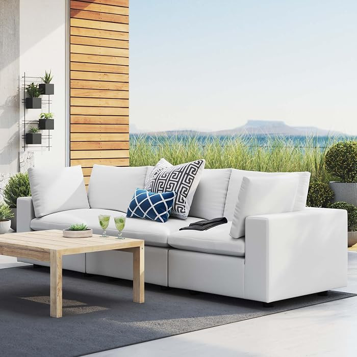 Modway Commix Sunbrella\u00ae Outdoor Patio Sofa in White | Amazon (US)