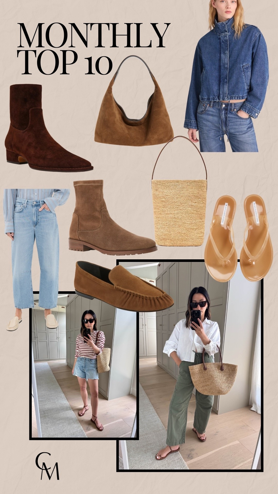monthly bestsellers

black suede studio jelly flats 5
madewell denim crop jacket small 
madewell suede bag 
j.crew raffia bucket bag 
le jean utility barrels 25
citizens of humanity petite miros 25
agolde parker denim shorts 25
vince loafers 5
aquatalia boots 6 
steve madden define boots 5.5

#LTKSaleAlert #LTKPetite