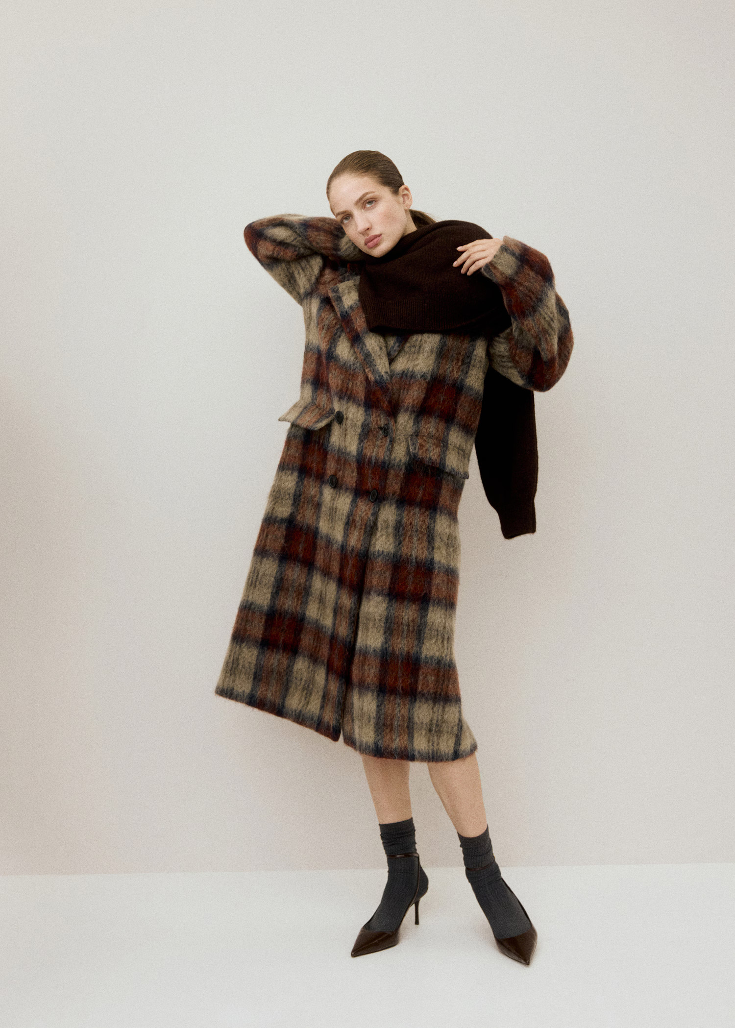 Wool-blend check coat | Mango (US/MX/AU)