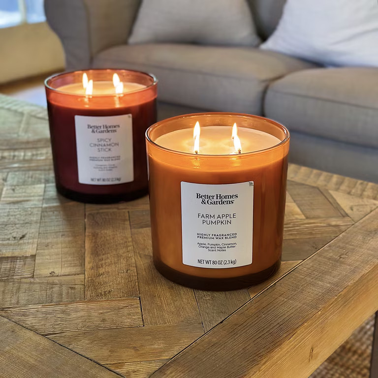 Better Homes & Gardens Farm Apple Pumpkin Scented Oversized Jar Candle, 4-Wick, 80 oz (2.26 kg) | Walmart (US)