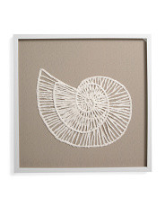 24x24 White Shell On Burlap Linen Shadowbox Wall Art | Marshalls