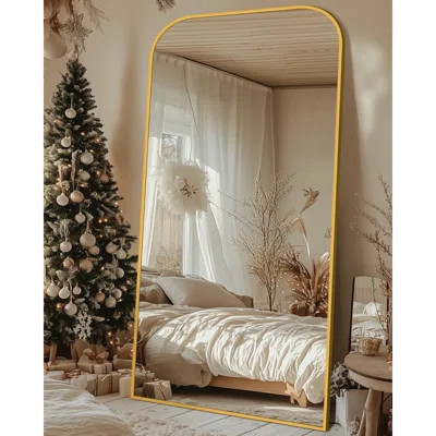 Full Length Mirror, 81"X41" Floor Mirror Freestanding, Arched Floor Standing Large Full Body Mirror With Stand For Bedroom, Hanging Mounted For Living | Wayfair North America