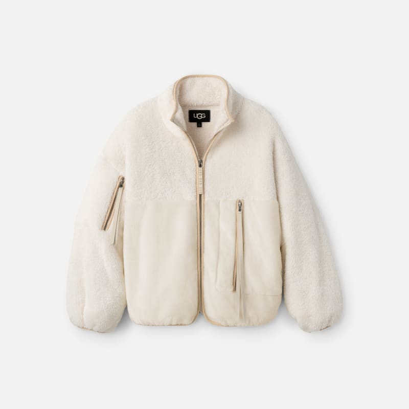 UGG® Women's Marlene Sherpa Jacket II Faux Fur/Fleece in Cream, Size 2X | UGG (US)