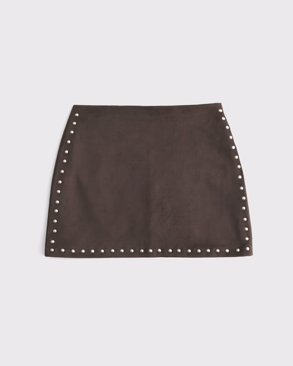 The A&F Scarlett Curve Love Vegan Suede Mini Skort | Abercrombie & Fitch (US)
