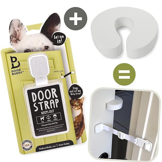 Door Buddy Door Latch Plus Door Stop. Keep Dog Out of Litter Box and Prevent Door from Closing. E... | Amazon (US)