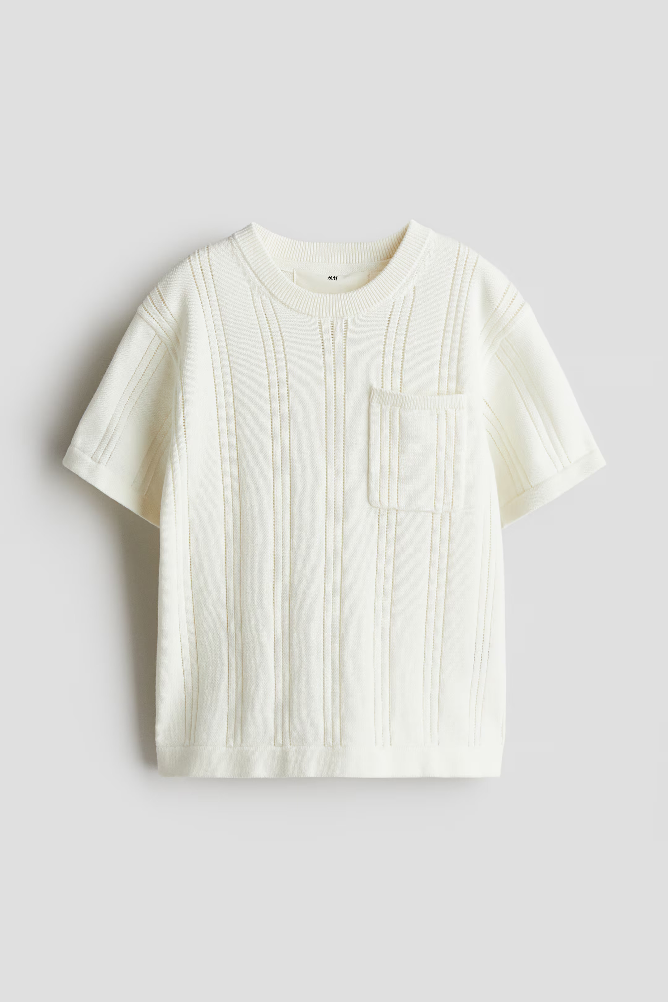 Pointelle-Knit Cotton T-Shirt | H&M (US + CA)