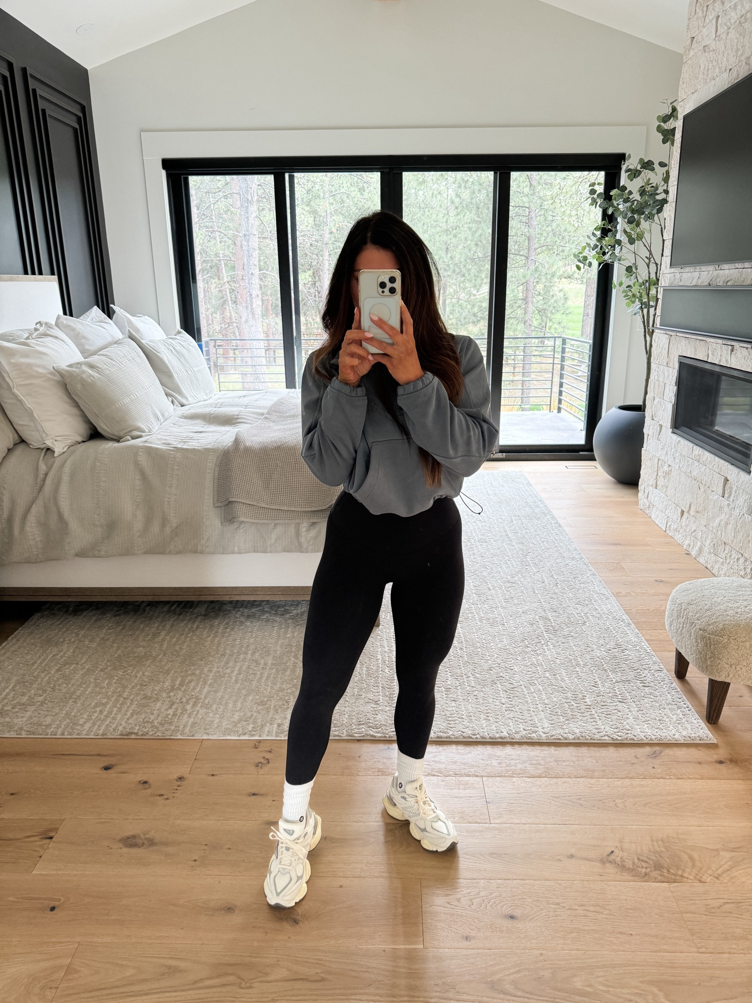My go-to favorite outfit. I love the lululemon align leggings with a 27” inseam. These new balance shoes are TTS and paired with stance socks is so cute! This sweatshirt is quality and I love that it can be cinched. Wearing a size 6. 

#LTKShoeCrush #LTKFitness #LTKStyleTip