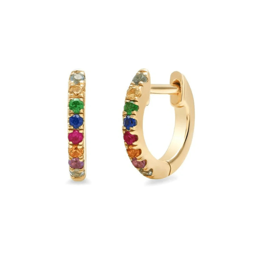 Mini Rainbow Huggies | LINDSEY LEIGH JEWELRY