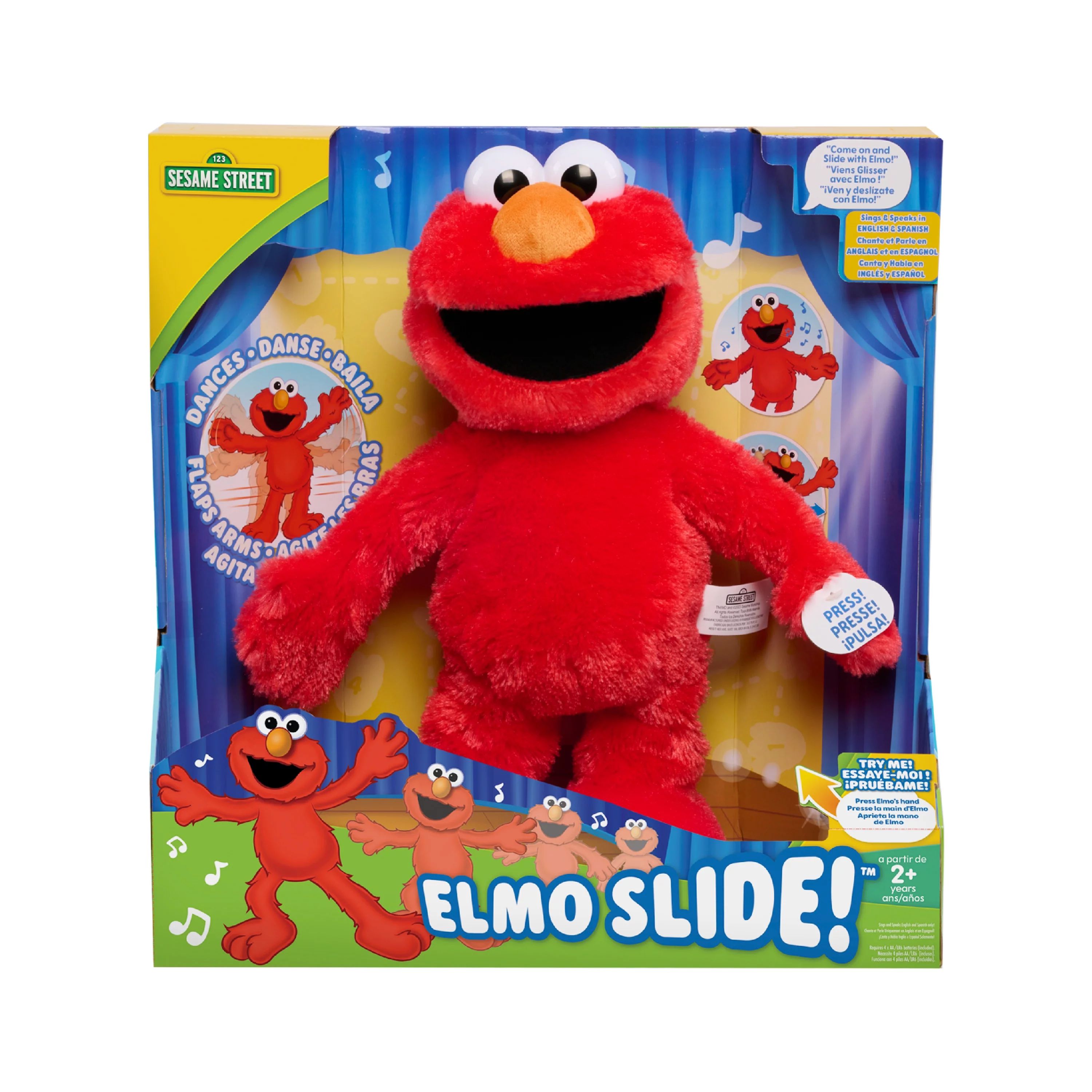 Sesame Street Elmo Slide Singing and Dancing 14-inch Plush, Kids Toys for Ages 2 up | Walmart (US)