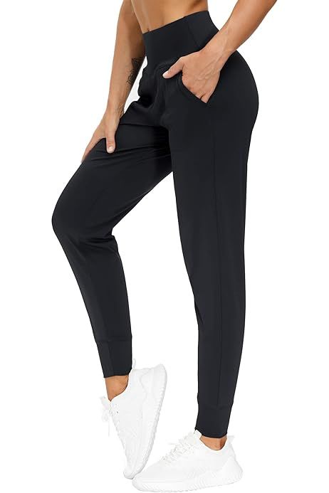 Soothfeel Women's Joggers with Zipper Pockets High Waisted Athletic Workout Yoga Pants Joggers for W | Amazon (US)