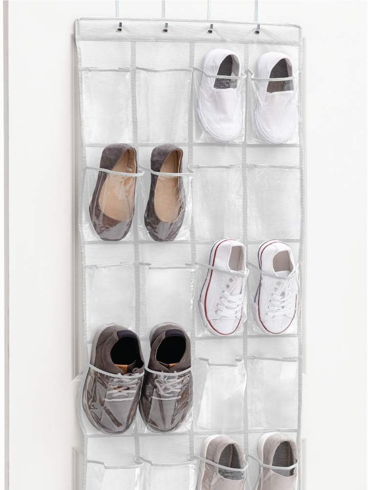 Gorilla Grip Crystal Clear Large 24 Pocket Shoe Organizer, Holds Up to 40 Pounds, Sturdy Hooks, S... | Amazon (US)