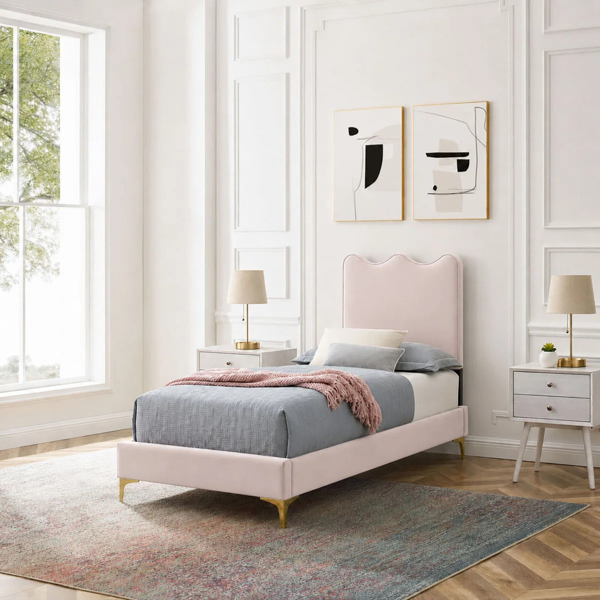 Modway Current Performance Velvet Platform Bed | Wayfair North America