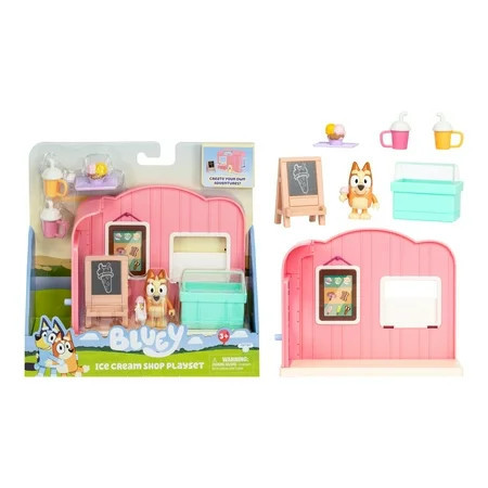 Bluey Mini Playset Ice Cream Shop, Toddler Child, Blue, Play Food, ABS 4.90 inches | Walmart (US)
