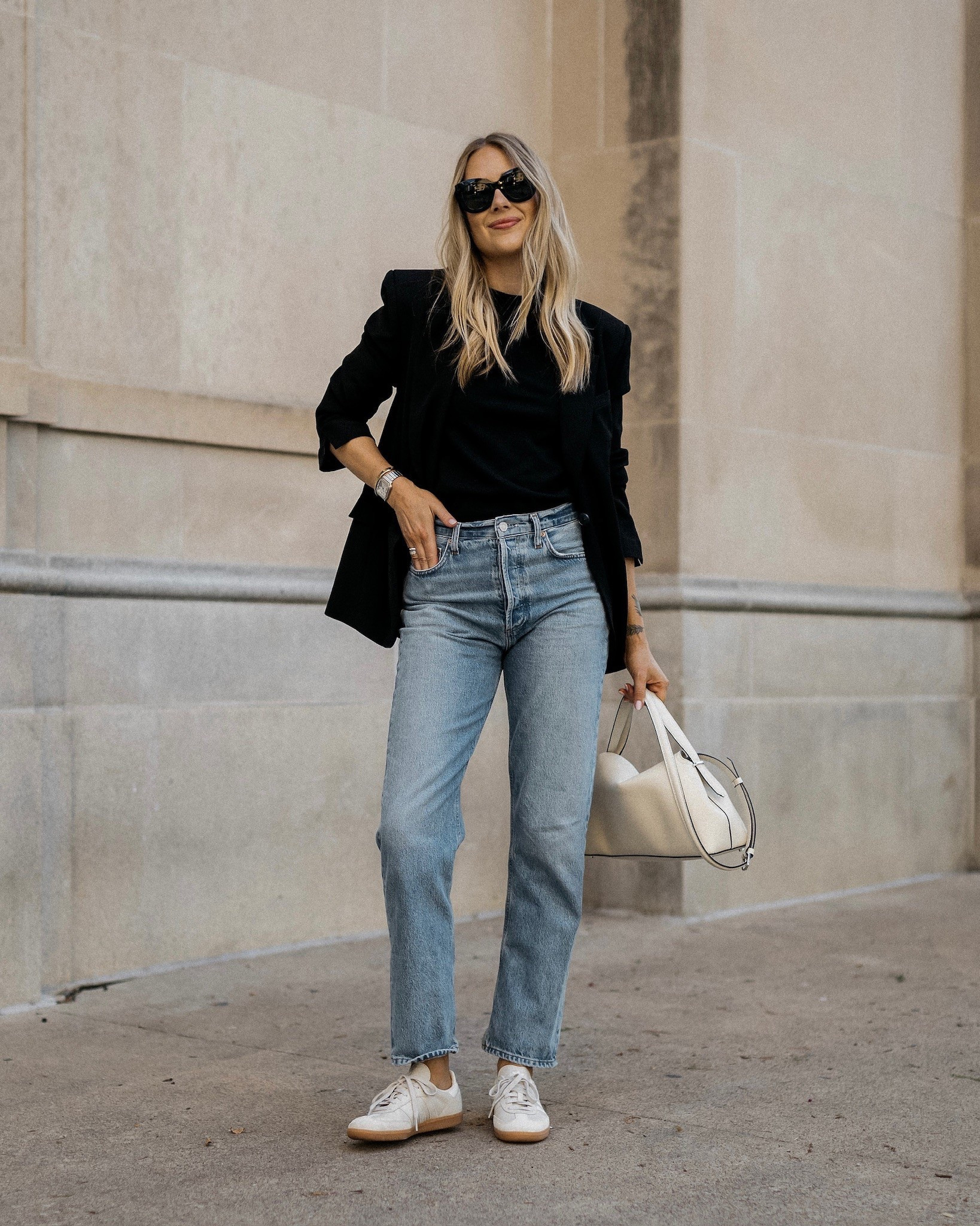 Fashion Jackson, spring outfits, business casual, black blazer, sneakers  

#LTKStyleTip #LTKOver40 #LTKFindsUnder100