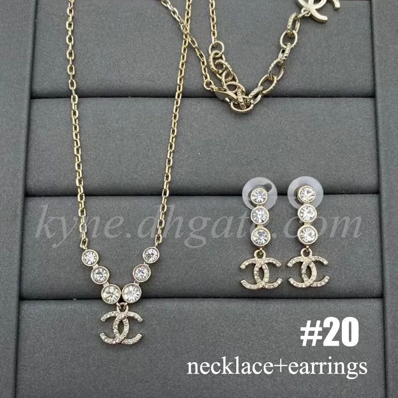 Chan-el Dupe Classic Fashion Women's Earrings Necklaces Chain Belt with Gift Box | DHGate