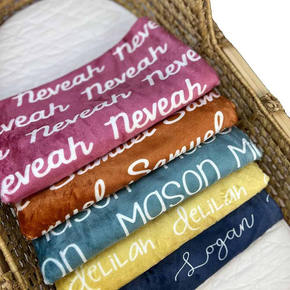 Ships Next Day - Personalized Name Baby Blankets for Girls with Name - Printed in America - Baby ... | Amazon (US)