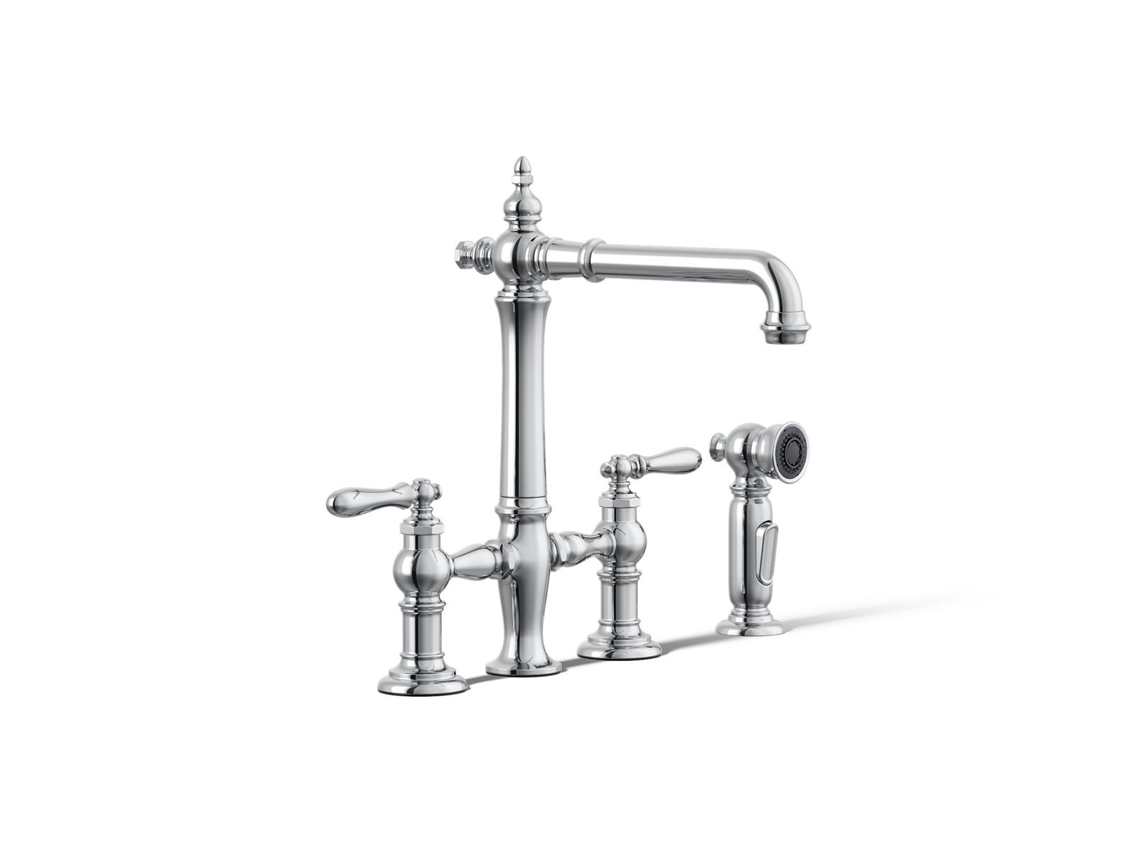Artifacts® Three-hole bridge kitchen sink faucet with side sprayerK-76519-4-SN
            
    ... | Kohler