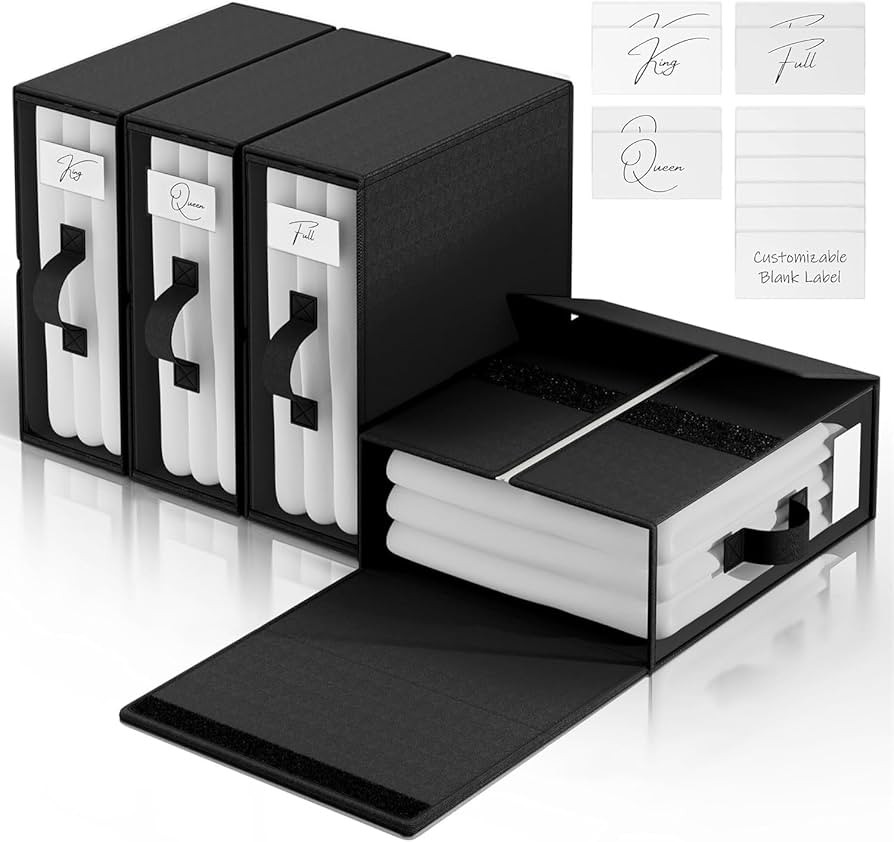 4 Pack Bed Sheet Organizers and Storage, Bed Sheet Organizer, Bed Sheet Storage Organizer, Foldab... | Amazon (US)