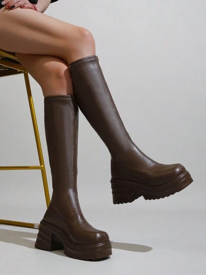 Damesmode Kwastje Asymmetrische Hoge Hak Puntige Neus Zilveren Ridderlaarzen Met Trui, Geschikt V... | SHEIN