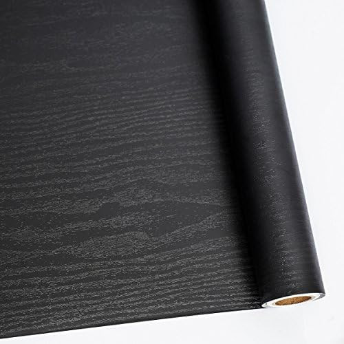 Black Wood Peel and Stick Paper 11.8" X 78.7" Decorative Self-Adhesive Film for Furniture Surface... | Amazon (US)
