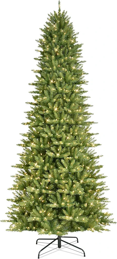 Puleo International 9 Foot Pre-Lit Slim Fraser Fir Artificial Christmas Tree with 800 UL Listed C... | Amazon (US)