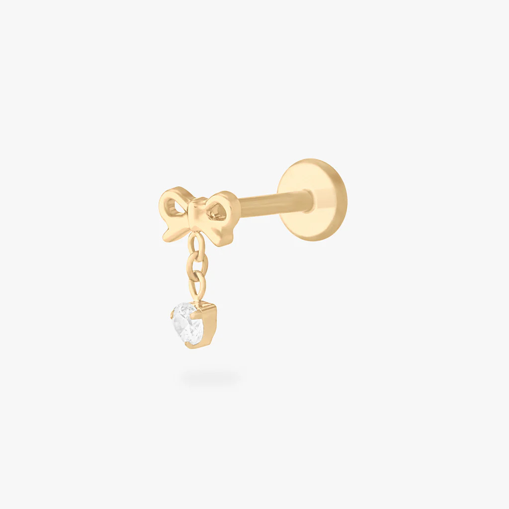 Bow CZ Dangle Flatback Stud | Studs