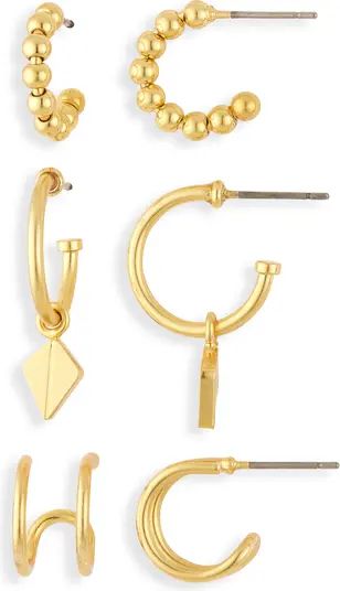 Madewell Three-Pack Collector Hoop Earring Set | Nordstrom | Nordstrom