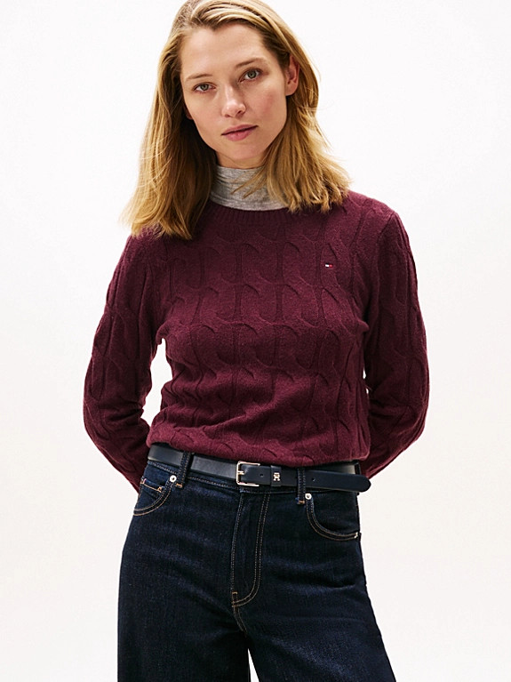 Cable Knit Soft Wool Jumper | Tommy Hilfiger UK