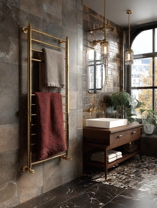 Statement pieces are not just for living rooms or bedrooms anymore. Modern bathrooms are stepping into their own, and the right detail can completely transform the space.

This gold towel rack is one of those elevated essentials that quietly becomes the focal point. It is functional, yes, but more importantly, it brings warmth, elegance, and a refined finish that instantly upgrades the entire bathroom.

Gold has a way of softening stone, tile, and marble. It adds contrast without overpowering, and it works beautifully across styles, whether your bathroom leans modern, classic, or transitional. Pair it with deep tones like burgundy for richness, or keep it light with ivory and neutrals for a more serene look.

What makes pieces like this so impactful is their dual purpose. It is not just decor and it is not just utility. It is both, and that is where true modern design lives.

If you are looking to elevate your bathroom without a full renovation, start with one strong detail like this. Sometimes, one piece is all it takes.

#BathroomDesign #ModernHomeDecor #LuxuryInteriors 

 #LTKHome