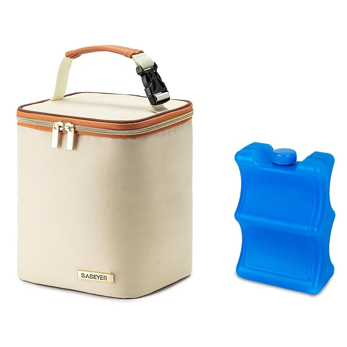 Breastmilk Cooler Bag with Ice Pack Fits 4 Baby Bottles Up to 9 Ounce, Baby Bottle Bag Great for ... | Amazon (US)