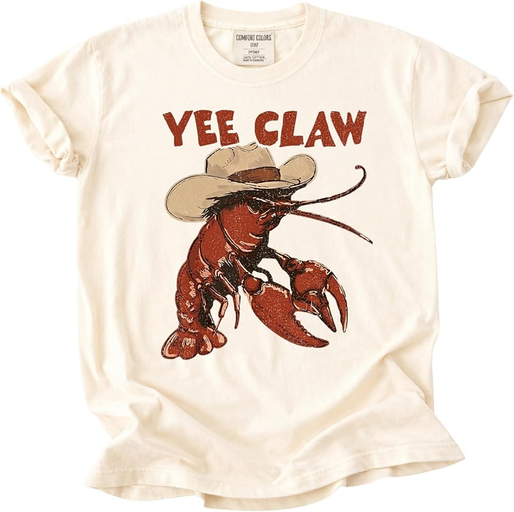 Yee Claw Crawfish Shirt, Funny Southern Tee, Western Cajun Shirt, Country Seafood Graphic, Comfor... | Amazon (US)