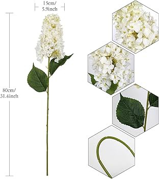 31.5" Hydrangea Artificial Flowers 3PCS Vintage Large Hydrangeas Silk Flowers Real Looking Artifi... | Amazon (US)