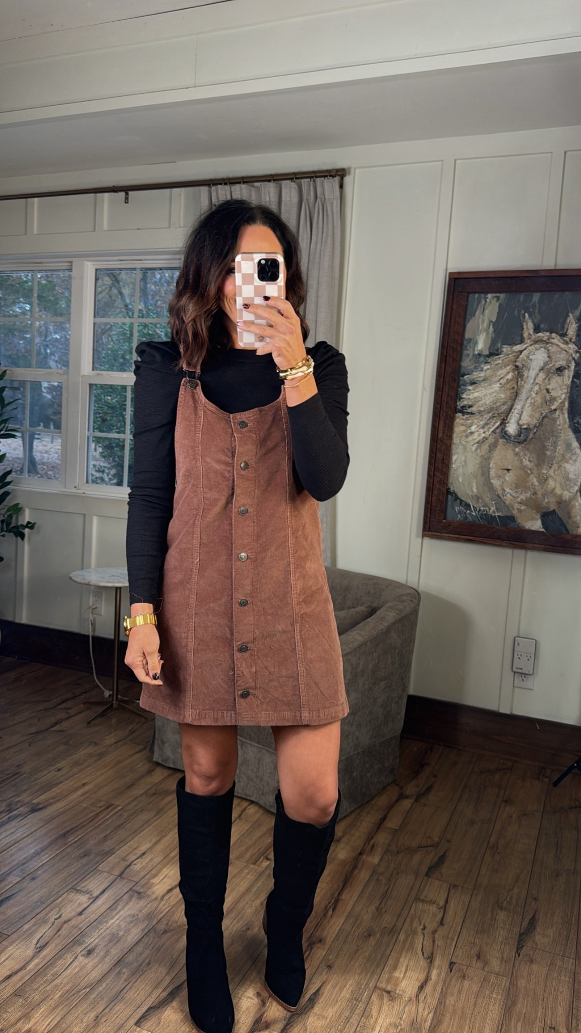 I just love this brown dress from Walmart! Styling it so many different ways has been so fun and easy to get completely different looks! I paired this with the puff sleeve top & boots to kick it up a notch! Walmart partner - commission links  

Chic style, elevated basics, Walmart style, brown dress, holiday outfit, winter fashion, VintagePickin 

#LTKootd #LTKSeasonal #LTKHoliday