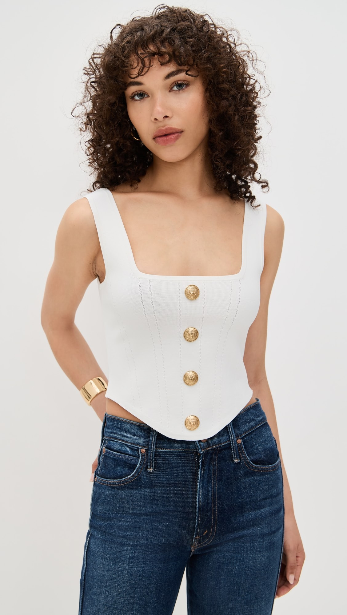 L'AGENCE Saga Square Neck Knit Corset | Shopbop | Shopbop