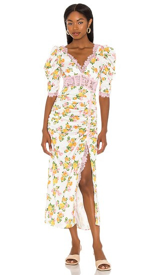 Emma Midi Dress in Marigold | Revolve Clothing (Global)