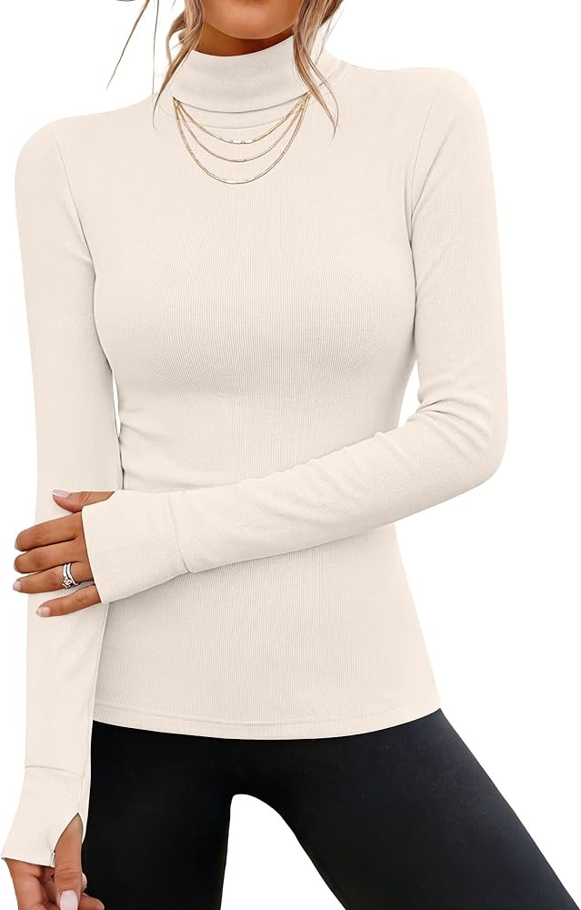 ANRABESS Womens Long Sleeve Turtleneck Thermal Tops Fall Undershirts | Amazon (US)