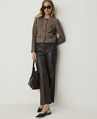 Ann Taylor The Jayne Crop Trouser in Faux Leather | Ann Taylor
