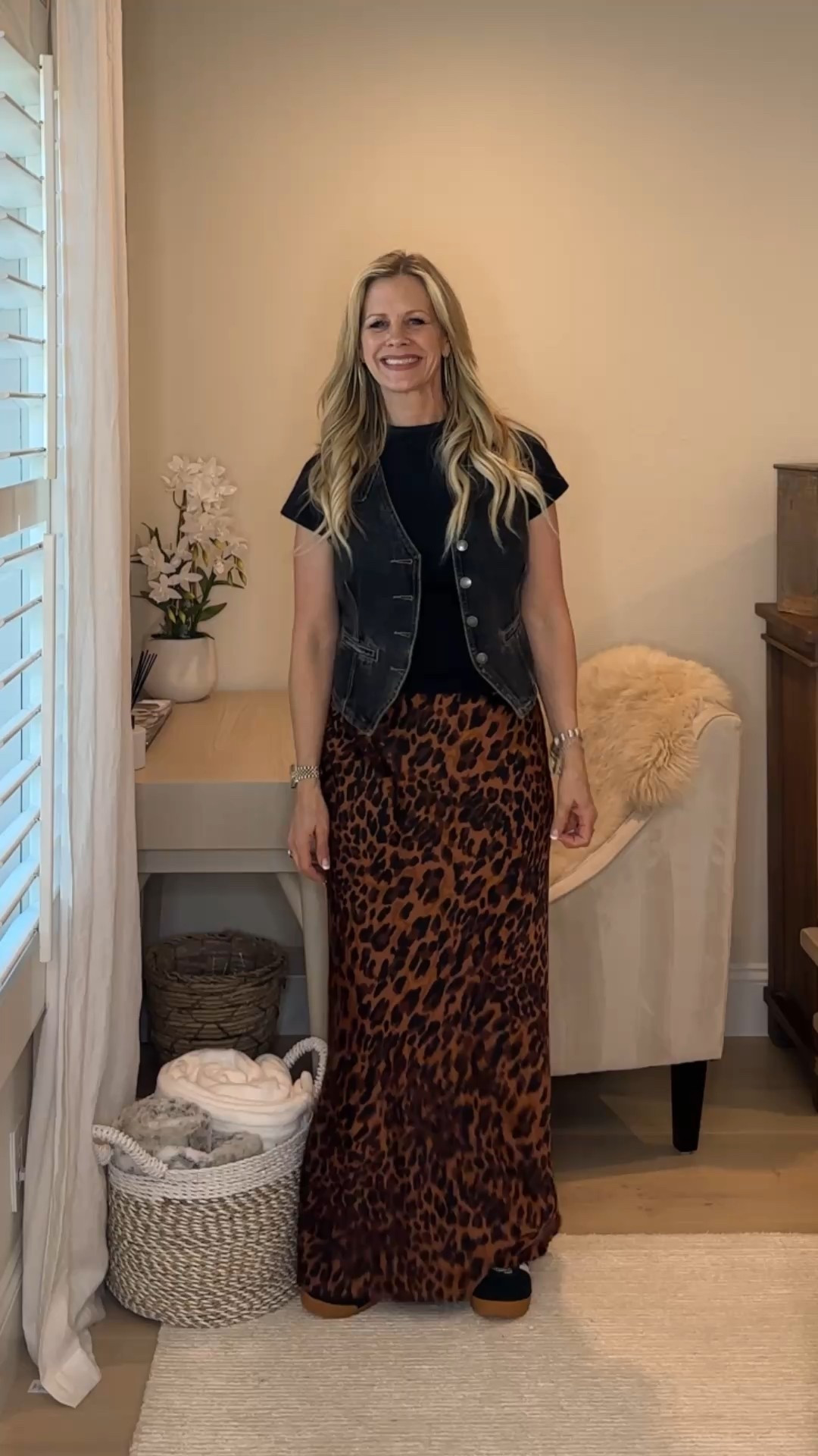 OOTD - Mixing patterns is always fun! Styled this leopard skirt with Gola fashion sneakers — love how the black & white gingham laces add a playful touch. An easy way to elevate a casual look while staying comfortable. Pattern mixing made simple! 💕 Linking same & similar. 

Red Carpet of Life, LTK over 50, mixing high & low

#LTKWorkwear